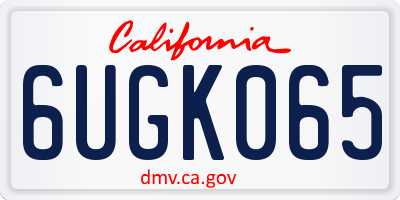 CA license plate 6UGK065