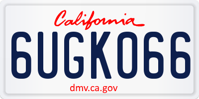 CA license plate 6UGK066
