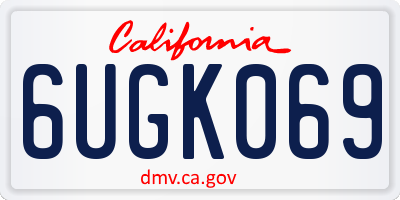 CA license plate 6UGK069