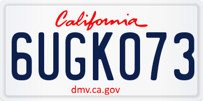 CA license plate 6UGK073