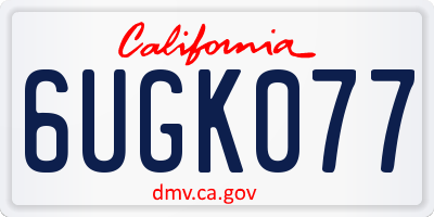 CA license plate 6UGK077