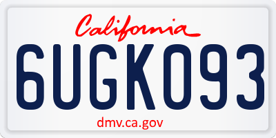 CA license plate 6UGK093