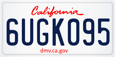 CA license plate 6UGK095