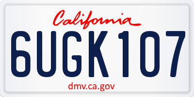 CA license plate 6UGK107