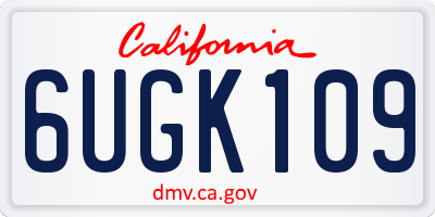 CA license plate 6UGK109