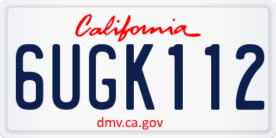 CA license plate 6UGK112
