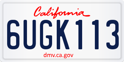 CA license plate 6UGK113