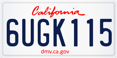 CA license plate 6UGK115
