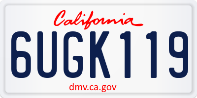 CA license plate 6UGK119