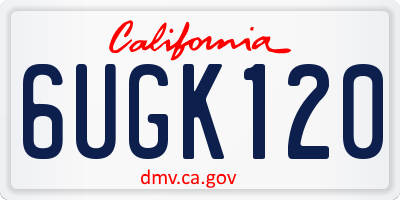 CA license plate 6UGK120