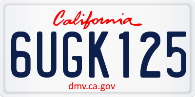 CA license plate 6UGK125