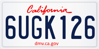 CA license plate 6UGK126