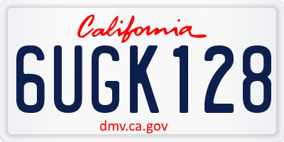 CA license plate 6UGK128
