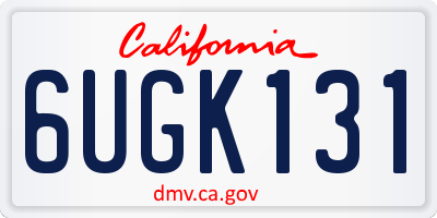 CA license plate 6UGK131