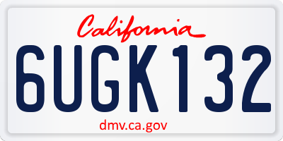 CA license plate 6UGK132
