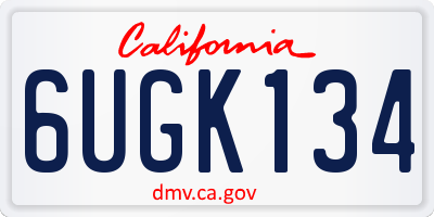CA license plate 6UGK134
