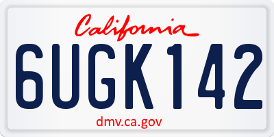 CA license plate 6UGK142