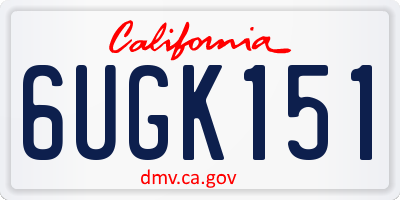 CA license plate 6UGK151