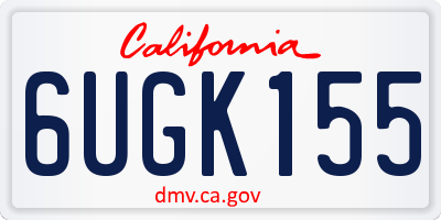 CA license plate 6UGK155