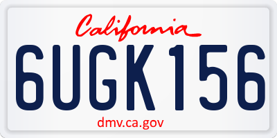 CA license plate 6UGK156