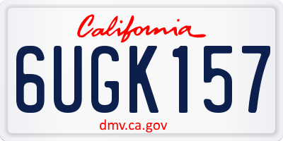 CA license plate 6UGK157