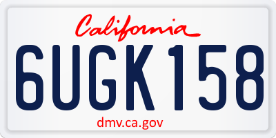 CA license plate 6UGK158