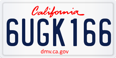 CA license plate 6UGK166