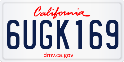 CA license plate 6UGK169