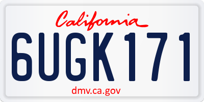 CA license plate 6UGK171
