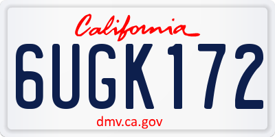 CA license plate 6UGK172
