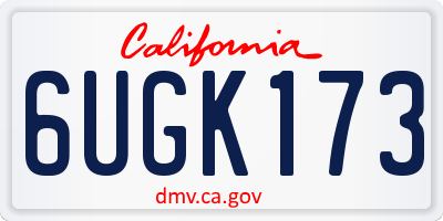 CA license plate 6UGK173