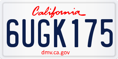 CA license plate 6UGK175