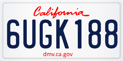 CA license plate 6UGK188