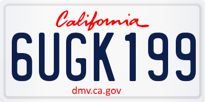CA license plate 6UGK199