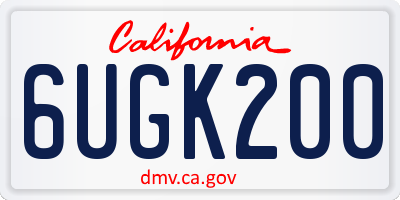 CA license plate 6UGK200