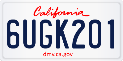 CA license plate 6UGK201