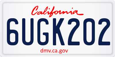 CA license plate 6UGK202