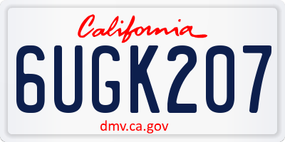 CA license plate 6UGK207