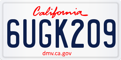 CA license plate 6UGK209