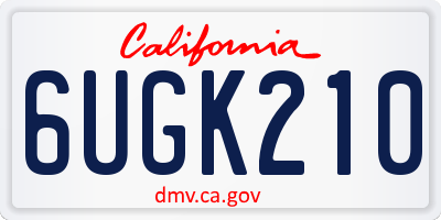 CA license plate 6UGK210