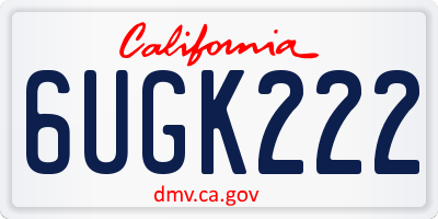 CA license plate 6UGK222