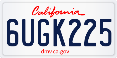 CA license plate 6UGK225