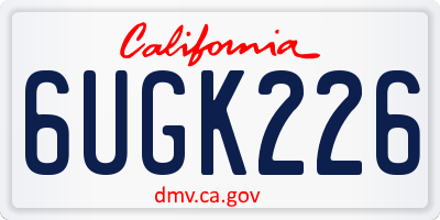 CA license plate 6UGK226