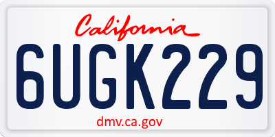 CA license plate 6UGK229