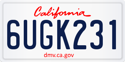 CA license plate 6UGK231