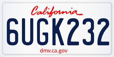CA license plate 6UGK232