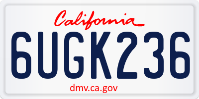 CA license plate 6UGK236