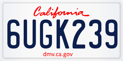 CA license plate 6UGK239