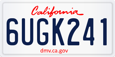 CA license plate 6UGK241