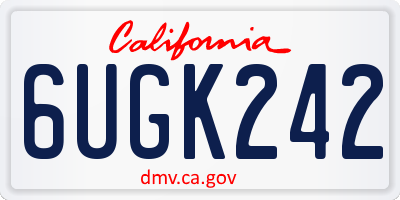 CA license plate 6UGK242